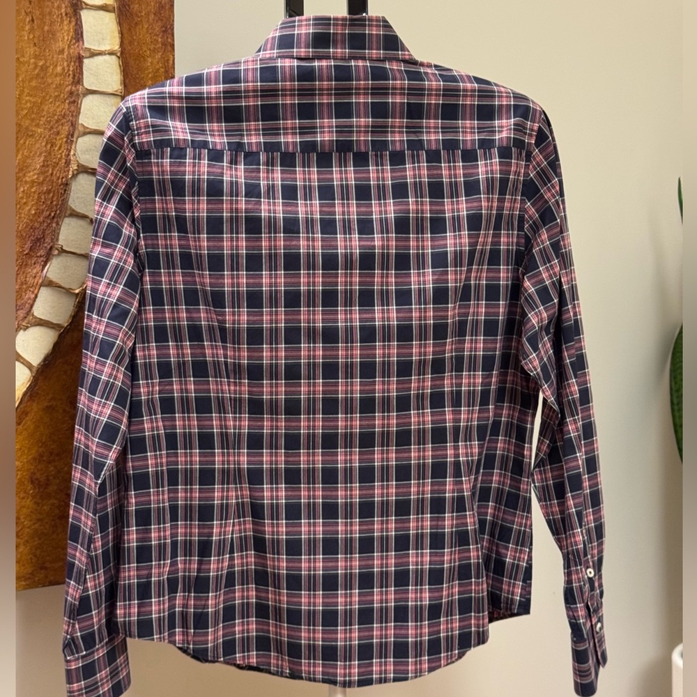 Brooks Brothers Cotton Plaid Ruffled Button-Up Shirt - Picture 2 of 6